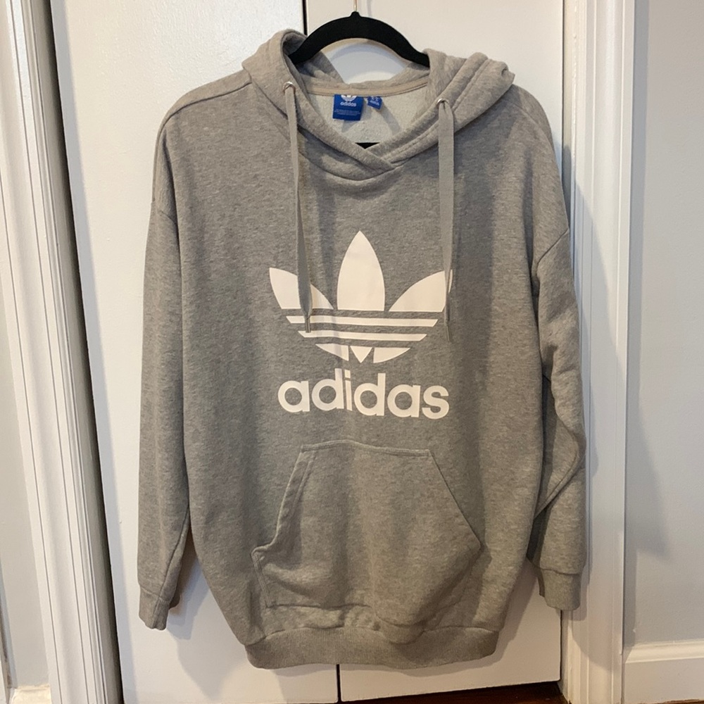 Adidas Original Preowned Grey Hoodie Medium